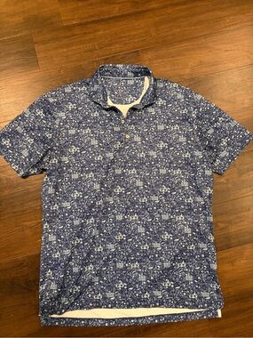 Johnnie-O Tailgater Performance Jersey Polo Men’s Large Blue